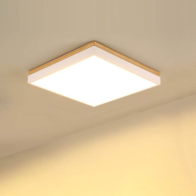 Lampada da soffitto LED quadrata rettangolare in legno massello acrilico minimalista moderna per soggiorno