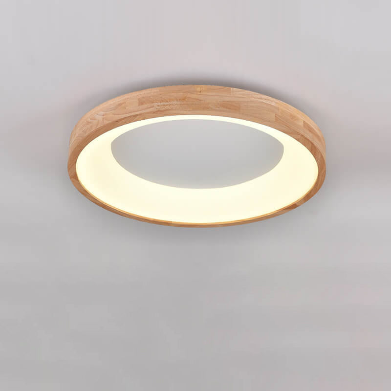 Lampada da soffitto a LED rotonda in legno log minimalista nordico