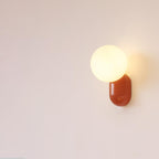 Soffitto a Parete in Resina Stile Macaron Minimalista Moderno con Sfera di Vetro 1 Luce