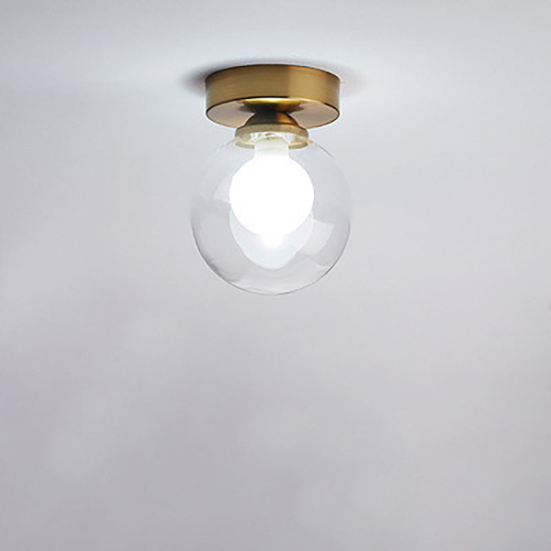 Moderno Lampadario Semiflusso in Vetro a Sfera da 1 Luce per Corridoio