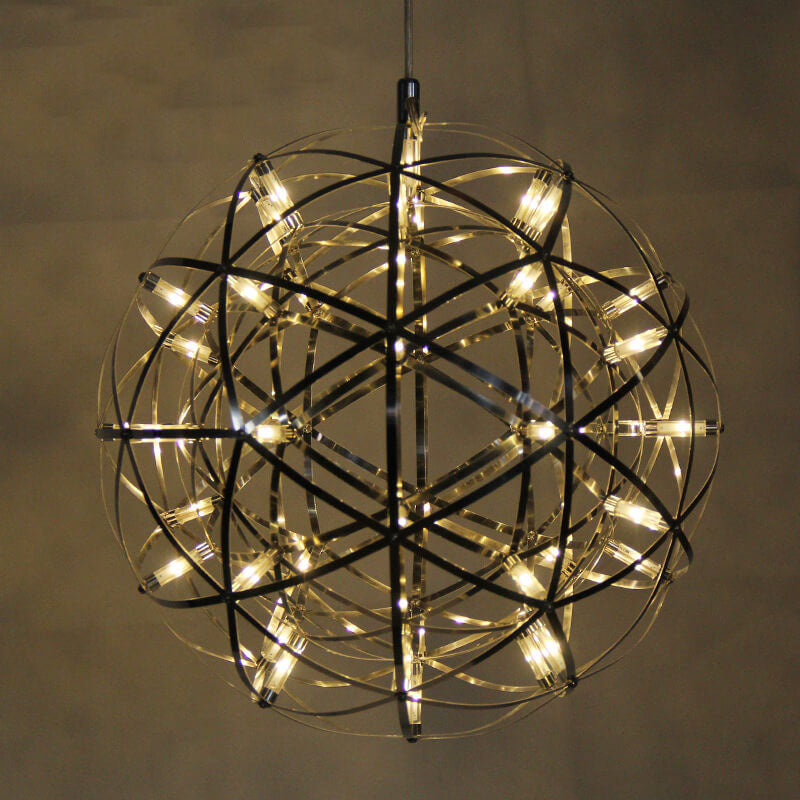 Lampadario Pendente Creativo Contemporaneo in Ferro con 12 Luci LED Fuochi d'Artificio per Soggiorno