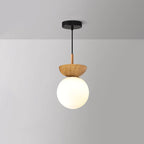 Lampada a Sospensione in Vetro e Ferro Minimalista Moderna con 1 Luce per Soggiorno