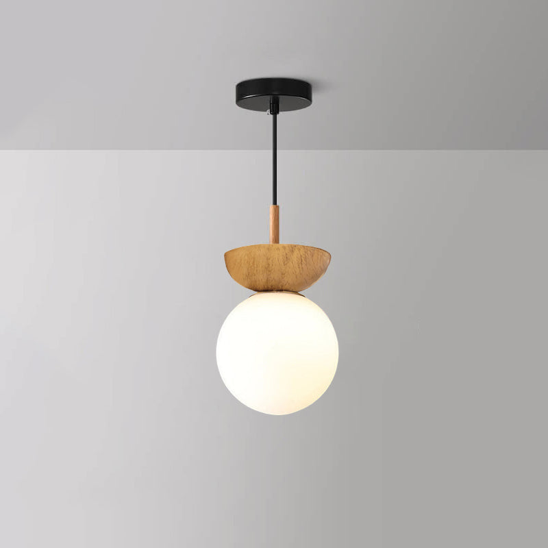Lampada a Sospensione in Vetro e Ferro Minimalista Moderna con 1 Luce per Soggiorno