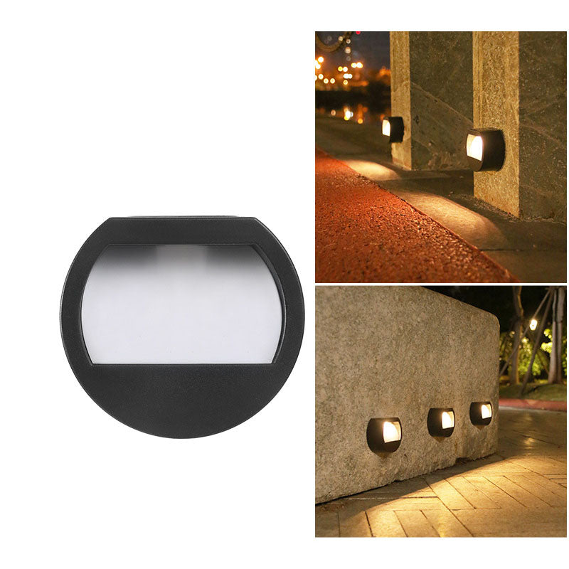 Luce da Esterno a LED Solare Rotonda Quadrata Moderna Minimalista Impermeabile per Passi da Patio