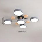 Lampada da soffitto LED semi-incassata con design a ramo di molecola rotonda scandinavo contemporaneo per il soggiorno
