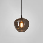 Sospensione LED in Vetro Grigio Fumo Moderno a 1 Luce