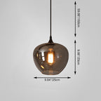 Sospensione LED in Vetro Grigio Fumo Moderno a 1 Luce