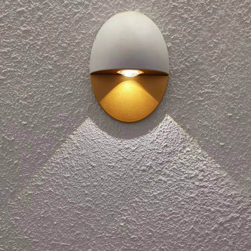 Lampada da Parete LED Impermeabile in Alluminio a Forma Ovale Minimalista Moderna per Esterni