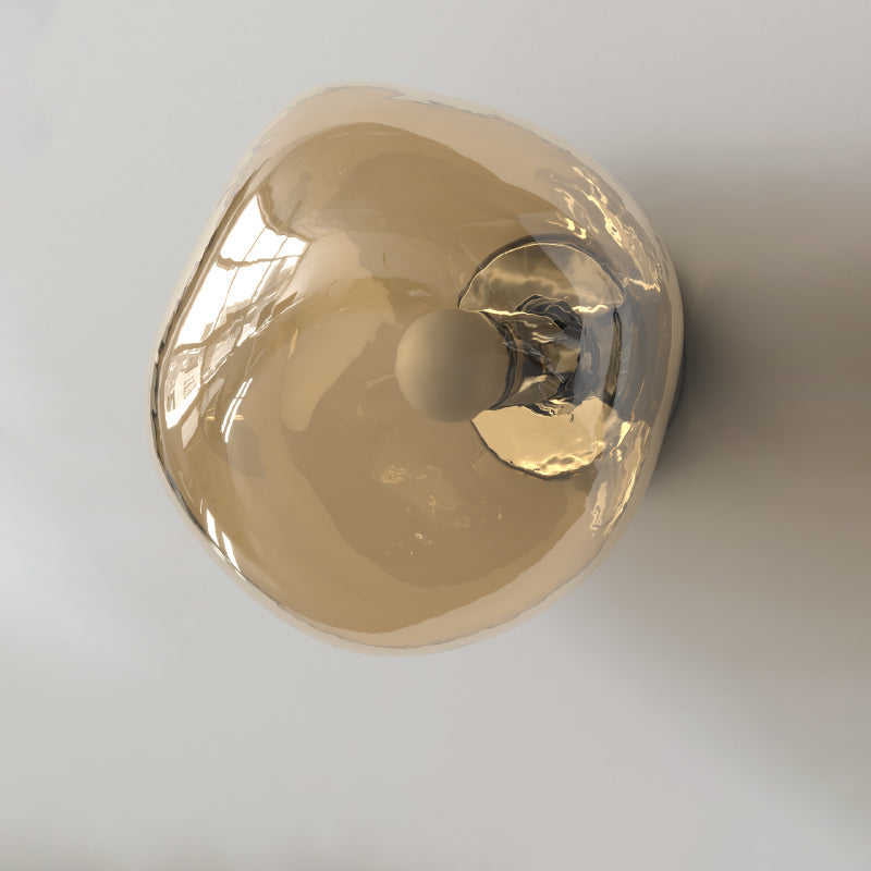 Lampada da parete a sfera irregolare in vetro elettroplaccato minimalista moderna con 1 luce per soggiorno
