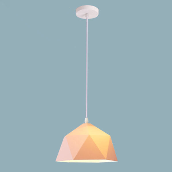 Moderna Lampada a Sospensione in Ferro Geometrica a Rombo con 1 Luce