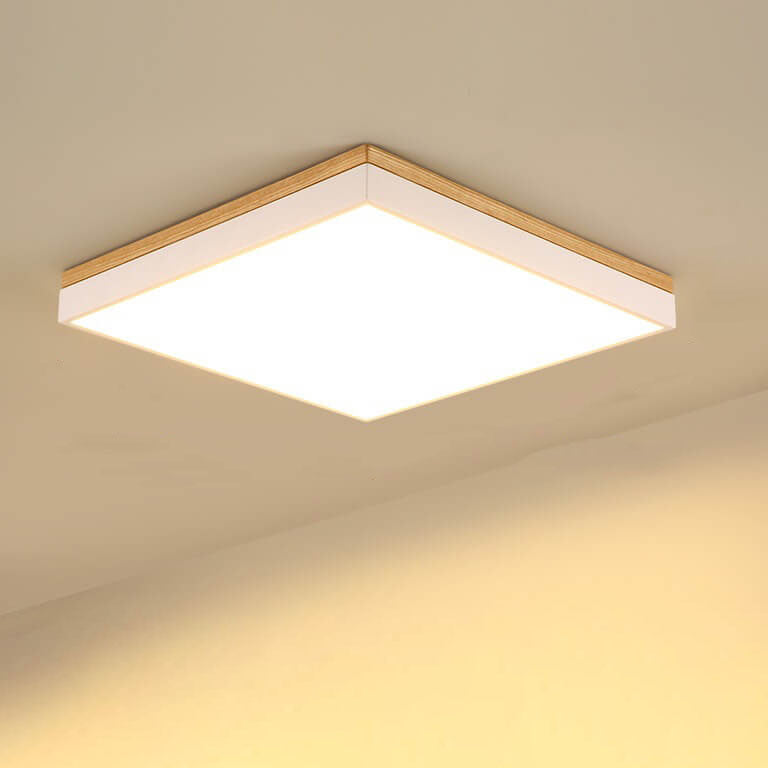 Lampada da soffitto LED quadrata rettangolare in legno massello acrilico minimalista moderna per soggiorno