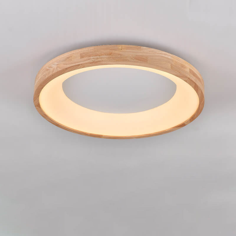 Lampada da soffitto a LED rotonda in legno log minimalista nordico