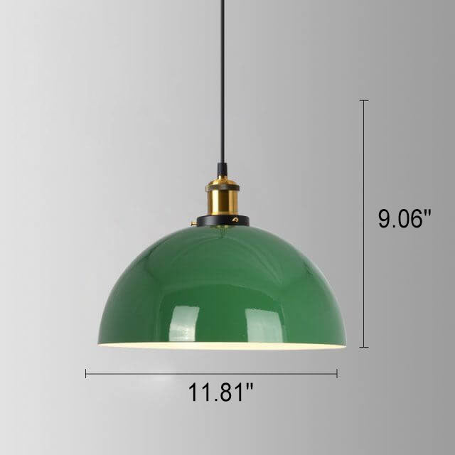 Lampada a sospensione industriale vintage in ferro verde a cono con 1 luce