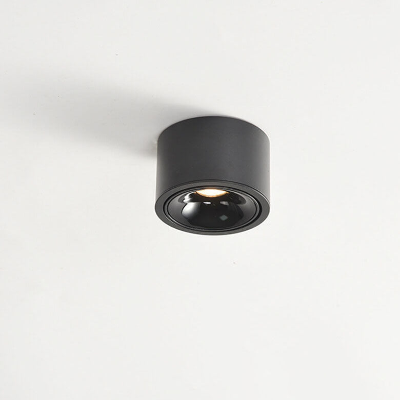Faretto rotondo in alluminio minimalista moderno, regolabile, a LED, montato a soffitto per soggiorno