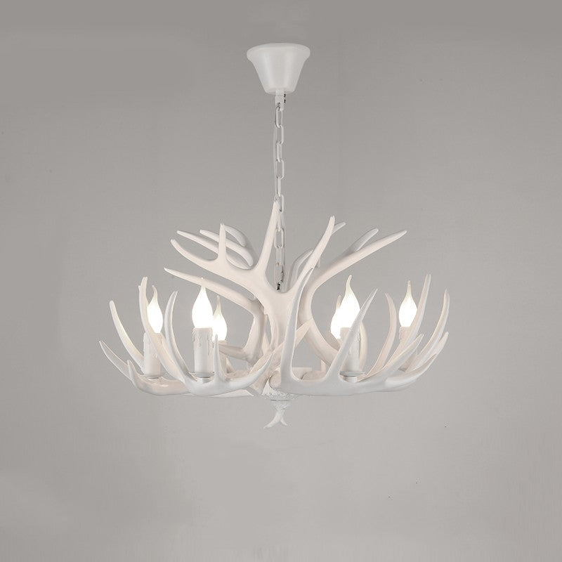 Lampadario in Resina con Corna di Cervo Retro Epoch per Soggiorno