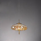 Lampadario Pendente Contemporaneo Scandinavo in Vetro Ovale a Cilindro per Camera da Letto