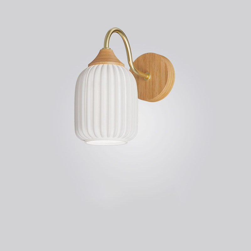 Applique da Parete Rotonda in Vetro e Ferro Striato Nordic Contemporaneo con 1 Luce per Soggiorno e Camera da Letto