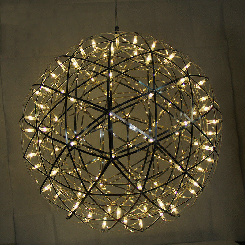 Lampadario Pendente Creativo Contemporaneo in Ferro con 12 Luci LED Fuochi d'Artificio per Soggiorno