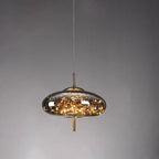 Lampadario Pendente Contemporaneo Scandinavo in Vetro Ovale a Cilindro per Camera da Letto