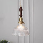 Lampada a Sospensione 1 Luce in Rame Noce Vetro Minimalista Moderna Nordica