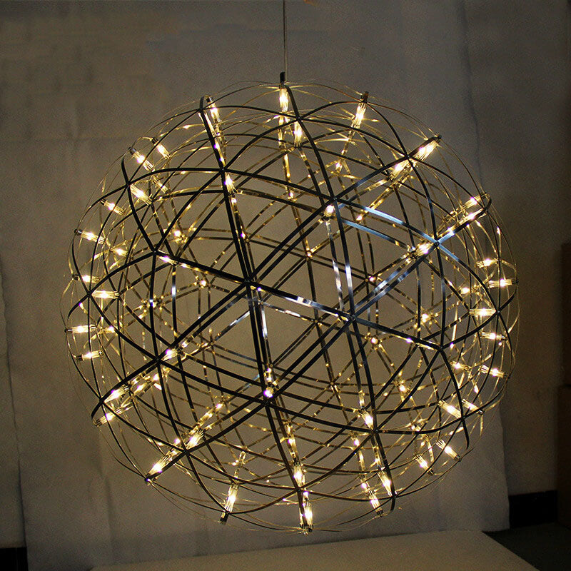Lampadario Pendente Creativo Contemporaneo in Ferro con 12 Luci LED Fuochi d'Artificio per Soggiorno