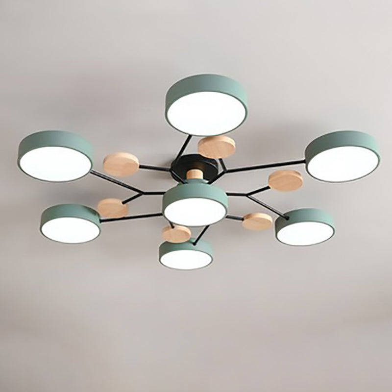 Lampada da soffitto LED semi-incassata con design a ramo di molecola rotonda scandinavo contemporaneo per il soggiorno