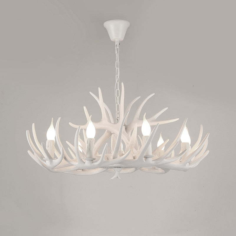 Lampadario in Resina con Corna di Cervo Retro Epoch per Soggiorno