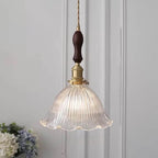 Lampada a Sospensione 1 Luce in Rame Noce Vetro Minimalista Moderna Nordica