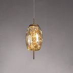 Lampadario Pendente Contemporaneo Scandinavo in Vetro Ovale a Cilindro per Camera da Letto