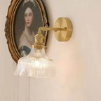 Applique da muro in vetro di rame con fiore minimalista moderno nordico a 1 luce