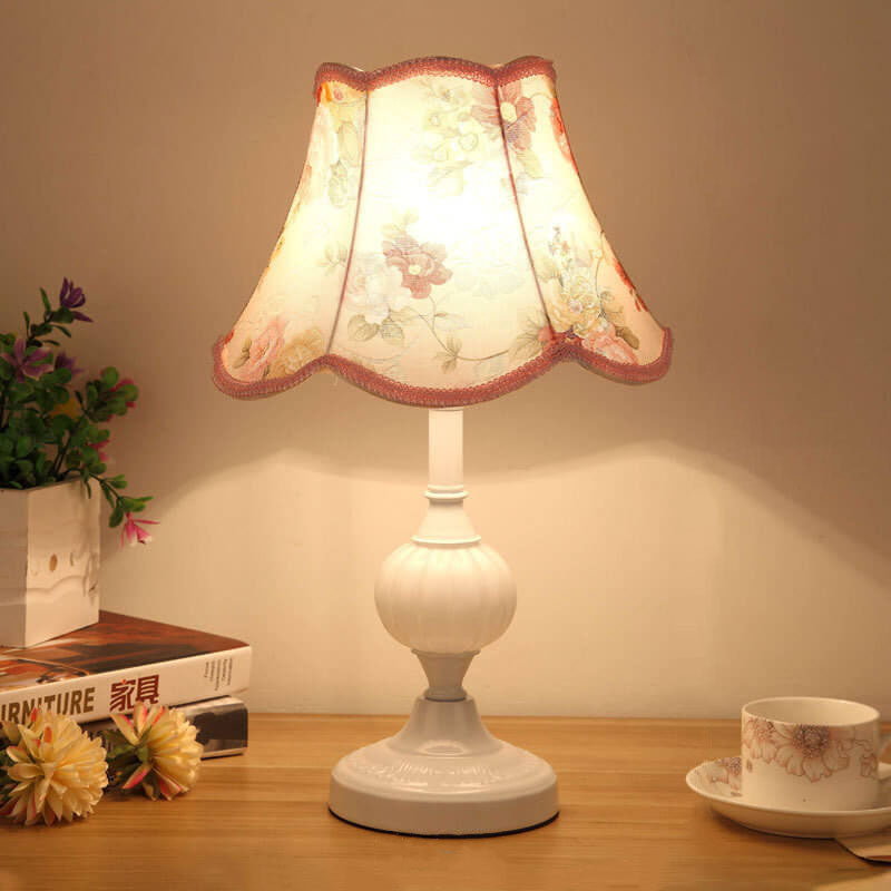 Lampada da Tavolo in Vetro Vintage Florale Nordico con 1 Luce