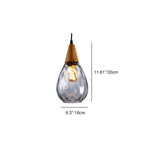 Moderna Lampada a Sospensione Rotonda Minimalista in Vetro e Legno con Effetto Acqua per Camera da Letto