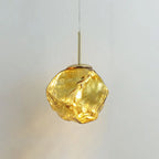 Lampada a sospensione in vetro lava, 4 colori