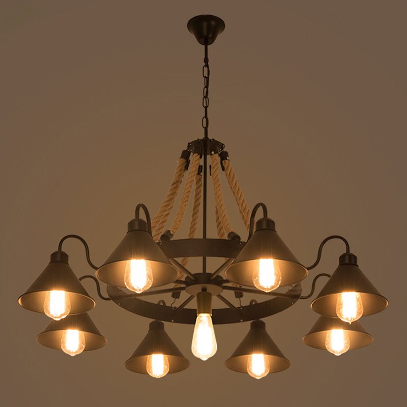 Lampadario in corda industriale vintage Epoch per soggiorno