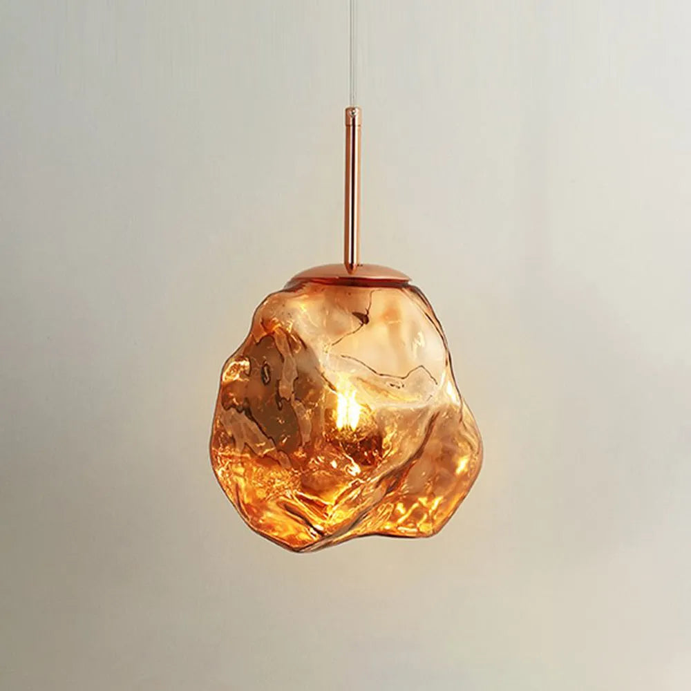 Lampada a sospensione in vetro lava, 4 colori