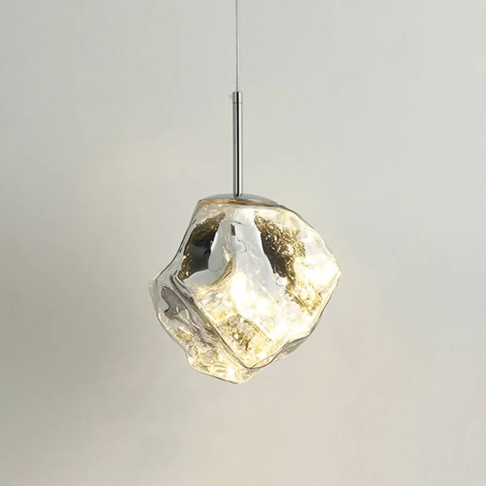Lampada a sospensione in vetro lava, 4 colori