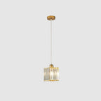 Lampadario a Cluster con Paralumi in Vetro Cilindrico