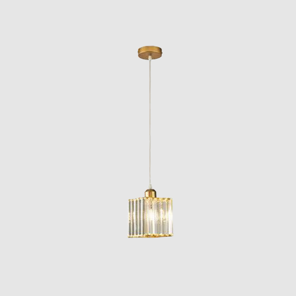 Lampadario a Cluster con Paralumi in Vetro Cilindrico