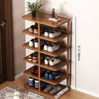 Cilindro Rettangolare Moderno Minimalista in MDF e Legno di Pino per Scarpe, 6/7 Ripiani per Ingressi
