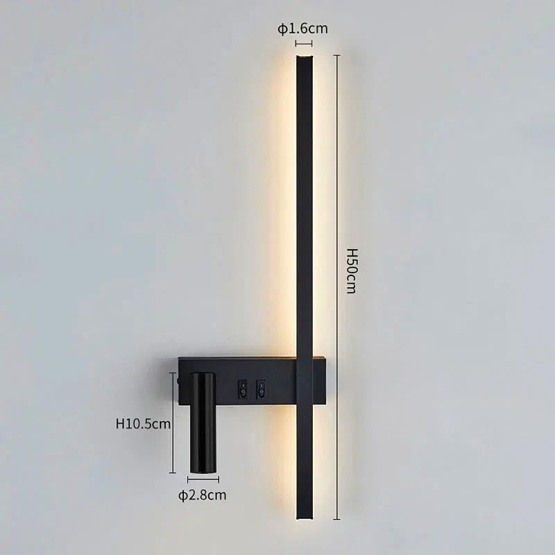 Lampada da Parete LED Girevole con Testa di Lettura Regolabile