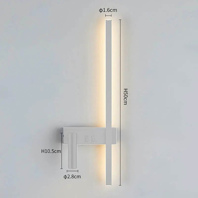 Lampada da Parete LED Girevole con Testa di Lettura Regolabile