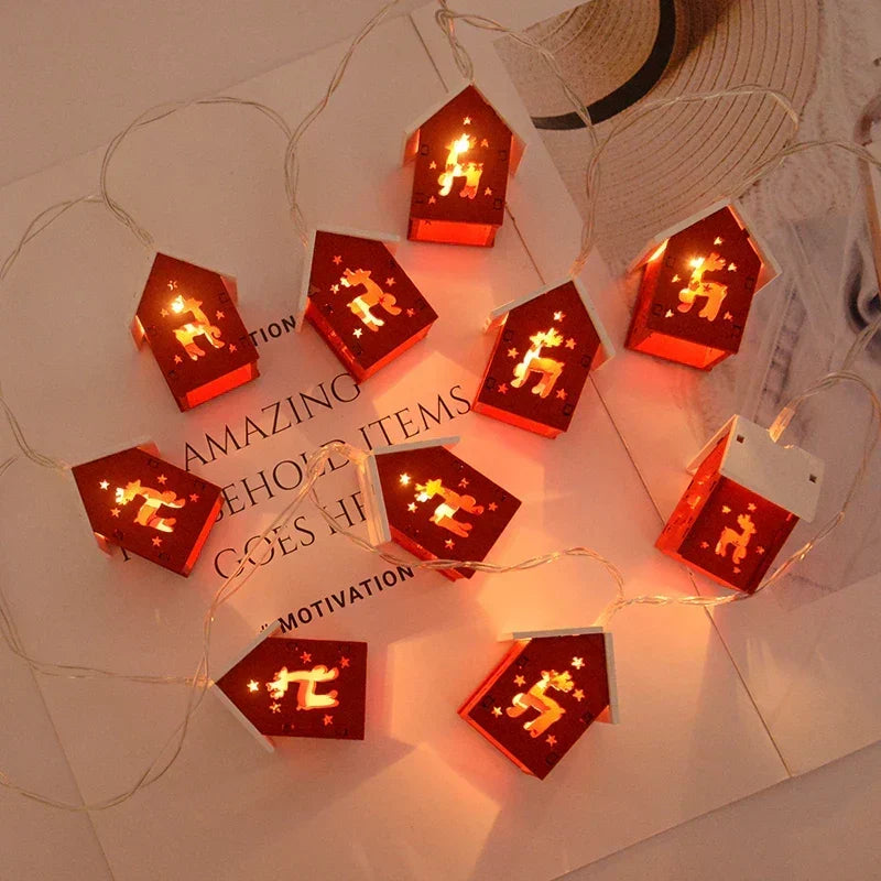 Casette di Natale in Legno con Illuminazione LED – Decorazione Natalizia Decorativa