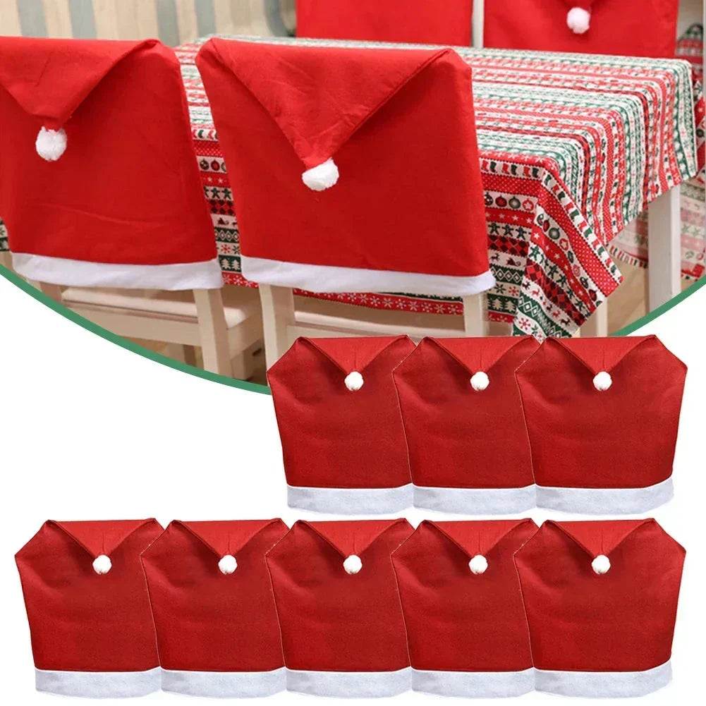 Copri Sedia di Natale – Cappelli di Babbo Natale per Sedie da Pranzo