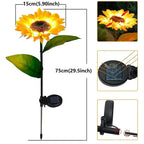 Lampada da esterno a forma di girasole impermeabile con pannello solare