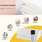Coperta Elettrica 150×80 cm – 3 Livelli di Calore, Timer e Sicurezza