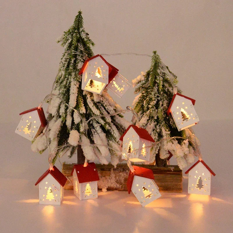 Casette di Natale in Legno con Illuminazione LED – Decorazione Natalizia Decorativa