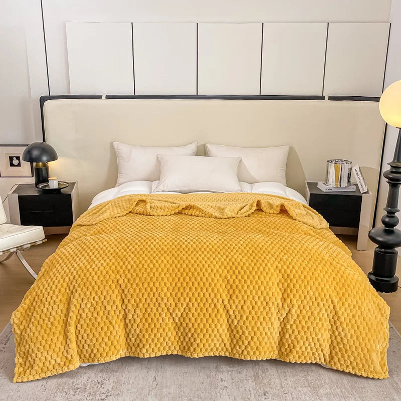 Caelidra - Coperta in Velluto a Righe Calda e Accogliente per Divano e Letto