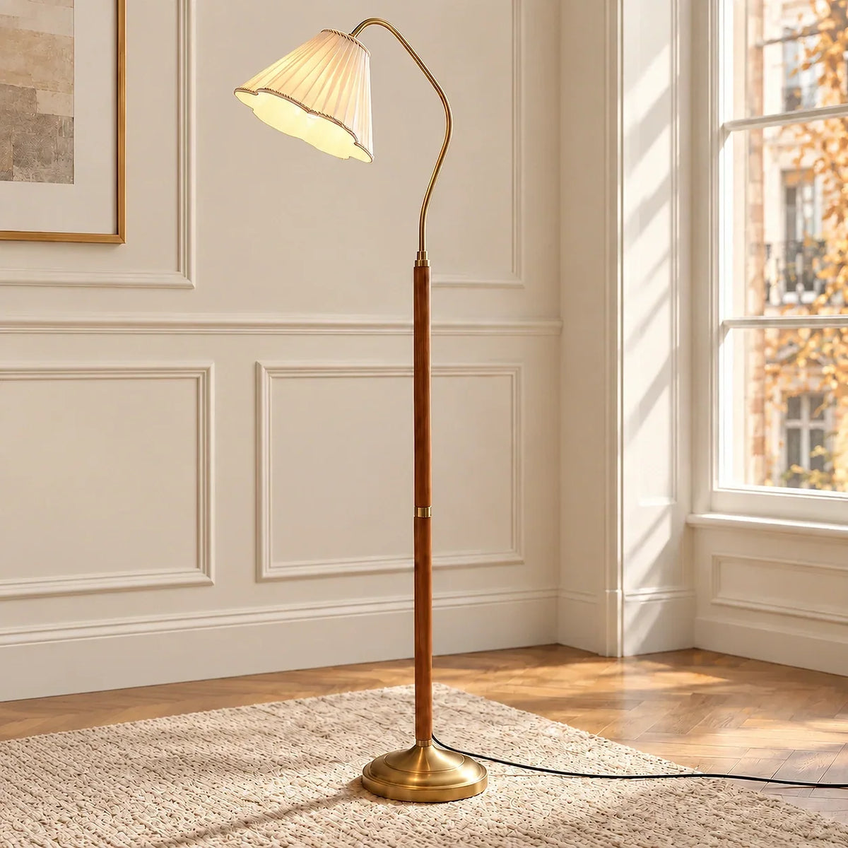 Lampada da terra Vintage Bloem Plissé Stoffa