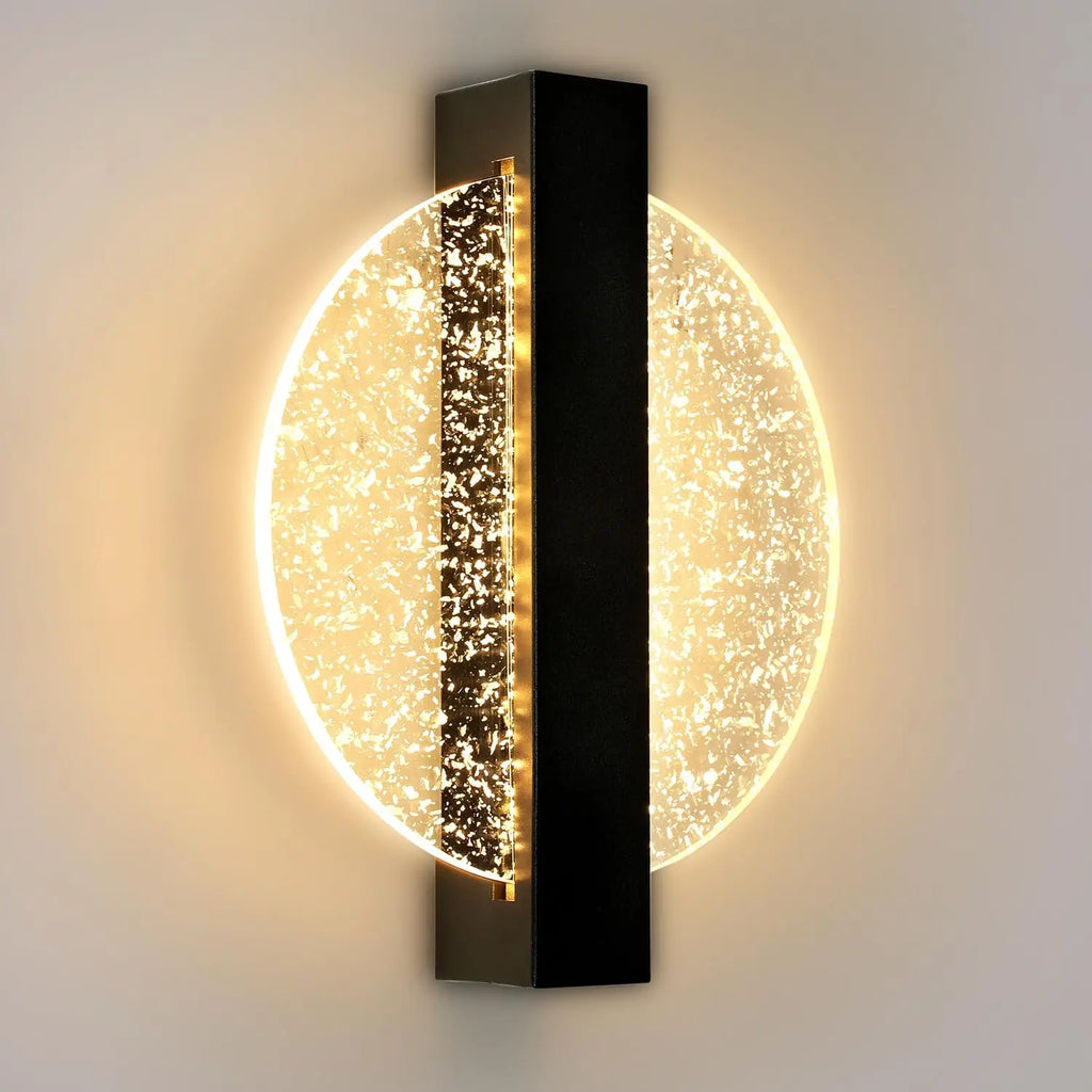 LumaLeaf Pannello Rotondo da Parete – Lampada da Parete LED Moderna con Foglia Argento e Luce Calda (3500K)