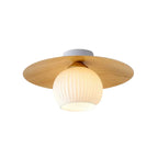 Lampada da soffitto Sareno – Struttura in ferro – Vetro – Ø 35 cm – Design moderno per il soggiorno